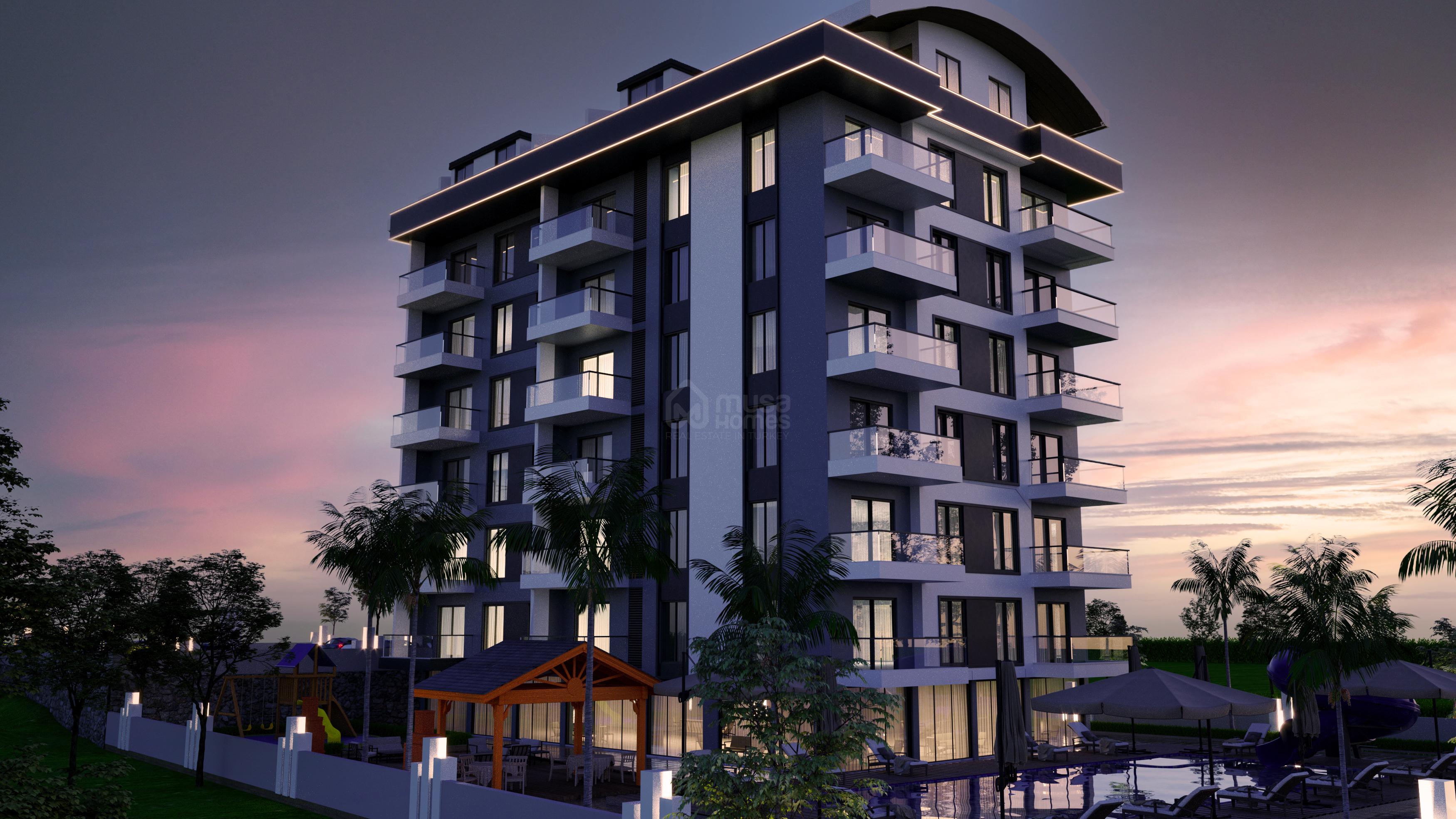 YAZAR 10 New Project with 1+1, 2+1, 3+1 and 4+1 Duplex Apartments in Gazipasa