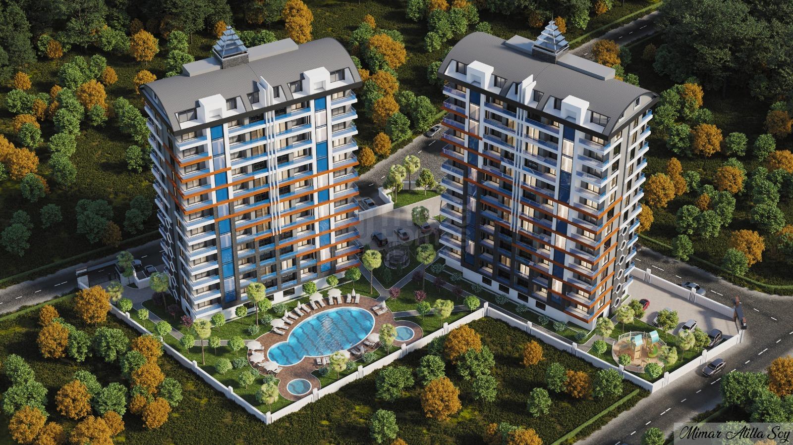 MİM TOWER. New Project with 1+1, 2+1, 3+1 and 4+1 Duplexes Apartments in Mahmutlar, Alanya