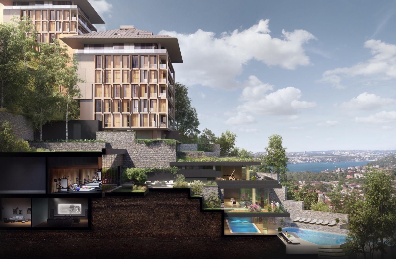 New Project fold home with 2+1, 3+1, 3,5+1, 4+1and 5+1 Duplex Apartments in Usküdar, Istanbul